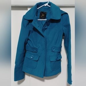 Jack Teal Pea Coat with Removable Hood